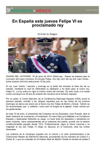 En España este jueves Felipe VI es proclamado rey