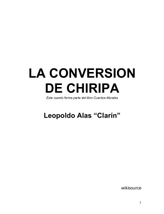 LEOPOLDO ALAS CLARÍN. La conversión de Chiripa