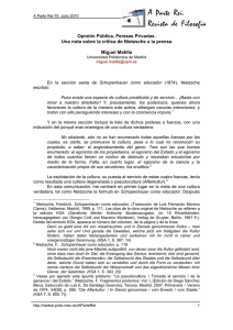 Opinión Pública, Perezas Privadas. Una nota sobre la crítica de