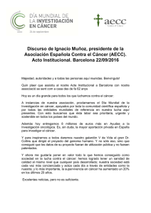 Discurso de Ignacio Muñoz - Asociación Española Contra el Cáncer
