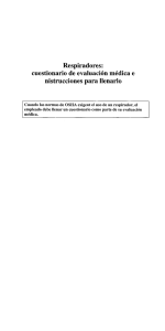 Respiradores: cuestionario de evaluación médica e