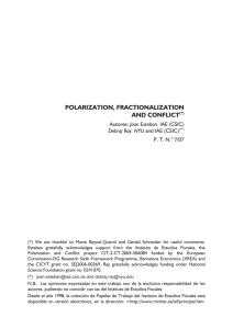 polarization, fractionalization and conflict(*)