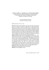 «ASPECTO VERBAL» Y «TIEMPO» EN LA CONJUGACIÓN