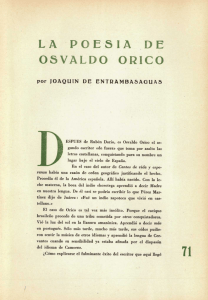 La poesía de Osvaldo Orico