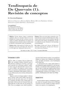 Tendinopatía de De Quervain (1). Revisión de conceptos