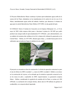Página 1 de 3 Proyecto Mazar, Ecuador, Consejo Nacional de