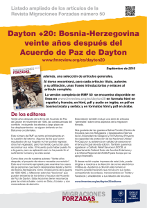 Dayton +20: Bosnia-Herzegovina veinte años después del Acuerdo