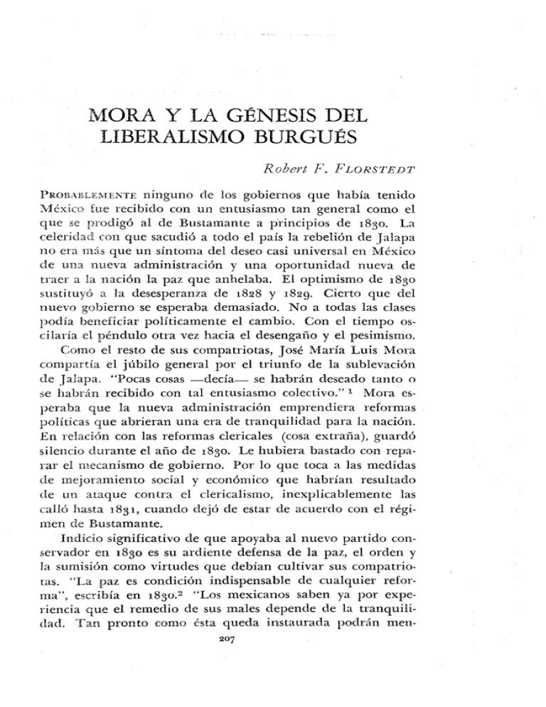 Mora Y La Génesis Del Liberalismo Burgués