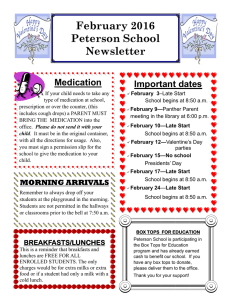 February 2016 Peterson School Newsletter Medication