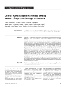 Genital human papillomaviruses among women of reproductive age