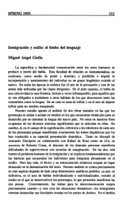 Inmigración y exilio: el limbo del lenguaje Miguel