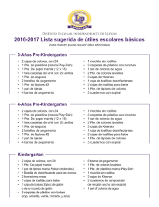 2016-2017 Lista sugerida de útiles escolares básicos