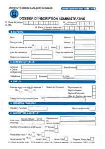 Télécharger le formulaire - Université Cheikh Anta Diop de Dakar