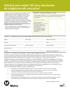 College/Vocational TAP Card Application - Spanish