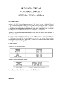 xii carrera popular “ ciudad del doncel “ sigüenza ( guadalajara )