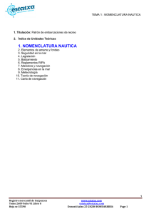 U.T.1 Nomenclatura y Náutica - Estatxa, tripulaciones y servicios