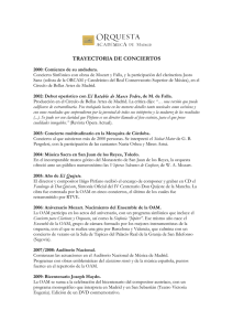 trayectoria de conciertos - Orquesta Académica de Madrid