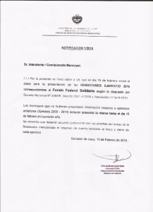 Sr. Intendente ¡ Comisionado Municipal.