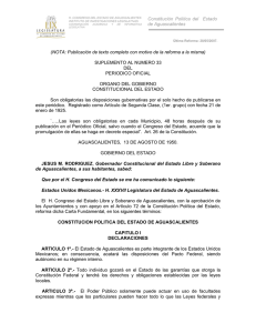 Constitución Politica del Estado de Aguascalientes