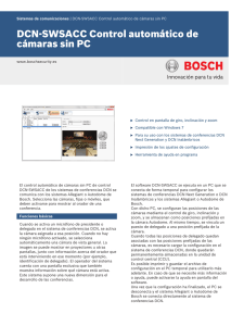 DCN‑SWSACC Control automático de cámaras sin PC
