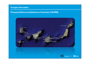 Parques Eólicos instalados instalados en Canarias (140 MW)