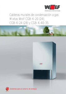 Calderas murales de condensación a gas Mixtas Wolf CGB-K