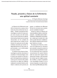 Pasado, presente y futuro de la Enfermer&iacute;a: una aptitud constante
