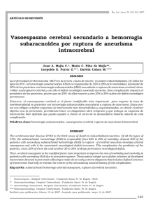 Vasoespasmo cerebral Secundario A Hemorragia Subaracnoidea