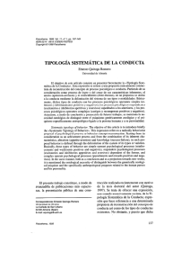 TIPOLOGÍA SISTEMÁTICA DE LA CONDUCTA