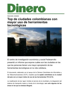 Top de ciudades colombianas con mayor uso de herramientas