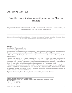 Original article. Fluoride concentration in toothpastes of the Mexican