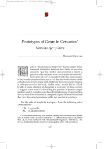 Prototypes of Genre in Cervantes` Novelas ejemplares - H-Net