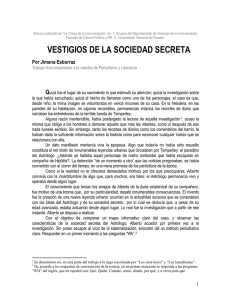 Vestigios de la sociedad secreta - Universidad Nacional de Rosario