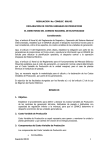 REGULACION No. CONELEC 009/02 DECLARACION DE COSTOS
