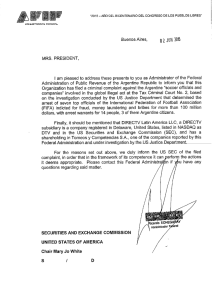 Nota enviada por la AFIP a la SEC