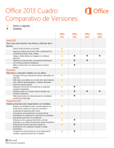 Office 2013 version comparison chart