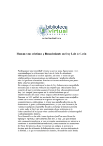 Humanismo cristiano y Renacimiento en fray Luis de León