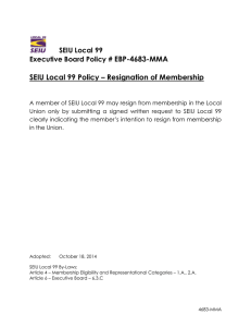 SEIU Local 99 Policy – Resignation of Membership