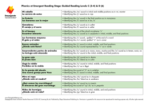 Phonics at Emergent Reading Stage: Guided Reading Levels C (3–4)