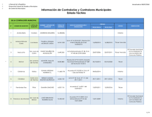 Información de Contralorías y Contralores Municipales Estado Táchira
