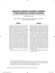 Comparación de indicadores psicológicos y fisiológicos en mujeres