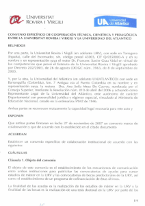 Universidad de Rovira i Virgili-Convenio Espec. de Cooperacion