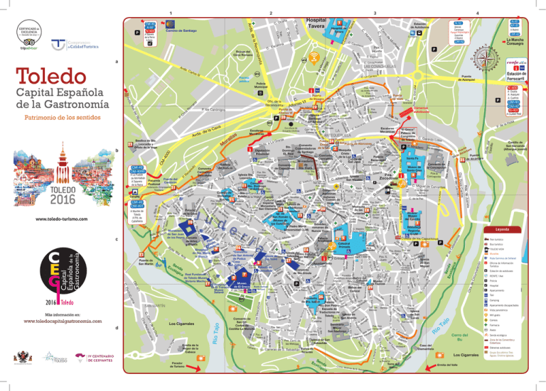 Mapa Toledo EspaÑol Apaisado Capital Gastronódd 5518