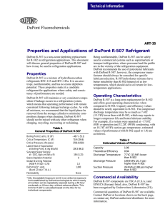 Properties and Applications of DuPont R-507 Refrigerant