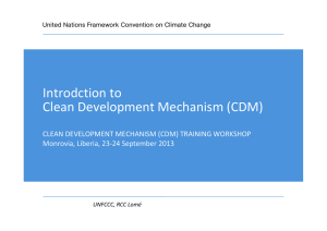 Introdction to Clean Development Mechanism (CDM)