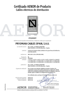 Page 1 Certificado AENOR de Producto Cables eléctricos de