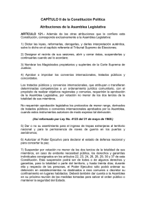 CAPÍTULO II de la Constitución Política Atribuciones de