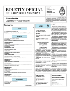Page 1 BOLETÍN OFICIAL DE LA REPÚBLICA ARGENTINA Primera