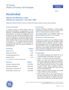 Alcalinidad - Método fenolftaleína y total
