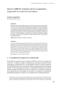 uruGuay 2007: eL cOmpLejO añO de Las reFOrmas